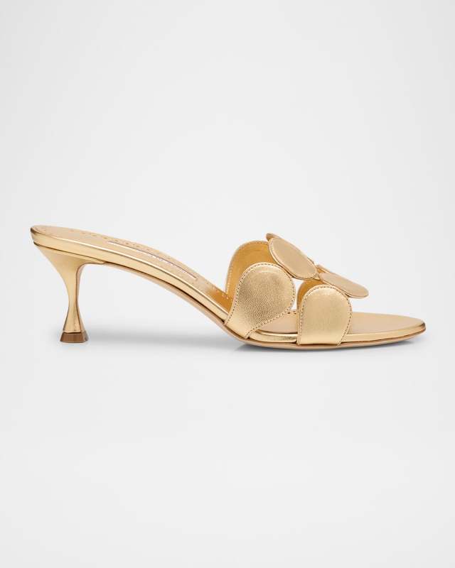 Haribalmu Metallic Stiletto Slide Sandals